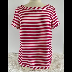 Tommy Hilfiger Hot Pink & White Stripe Top Medium